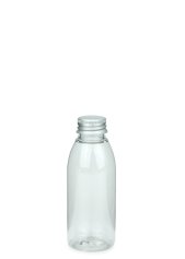 100 ml R-PET-Flasche transparent, Ø 41,9 mm, Alu-Schraubkappe