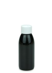 100 ml PET-Flasche schwarz, Ø 41,9 mm, Schraubverschluss weiß