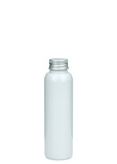 100 ml PET-Flasche weiß, Ø 37,1 mm, Alu-Schraubkappe weiß