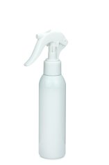 100 ml PET-Flasche weiß, Ø 37,1 mm, Mini-Trigger-Sprühzerstäuber weiß, glatt