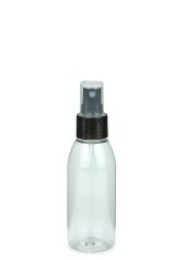 100 ml R-PET-Flasche transparent, Ø 41,9 mm, Sprühzerstäuber schwarz