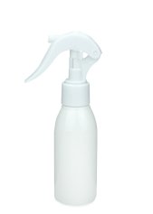 100 ml R-PET-Flasche weiß, Ø 41,9 mm, Mini-Trigger-Sprühzerstäuber weiß, glatt