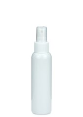 100 ml R-PET-Flasche weiß, Ø 37,1 mm, Sprühzerstäuber weiß, geriffelt