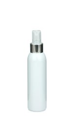 100 ml R-PET-Flasche weiß, Ø 37,1 mm, Sprühzerstäuber, Luxury-Ausführung natur, glatt