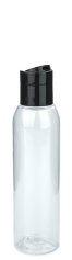 125 ml PET-Flasche transparent, Ø 39,5 mm, Disc-Top-Verschluss schwarz