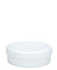 125 ml PP-Cremetiegel weiß, flach – Deckel weiß