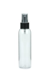 125 ml PET-Flasche transparent, Ø 39,5 mm, Sprühzerstäuber schwarz