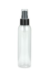 125 ml PET-Flasche transparent, Ø 39,5 mm, Lotionpumpe schwarz