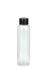 125 ml PET-Flasche transparent, Ø 39,5 mm, Schraubverschluss schwarz