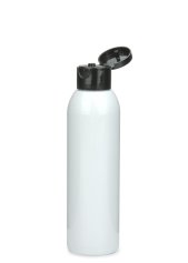 150 ml PET-Flasche weiß, Ø 42,2 mm, Klappverschluss schwarz