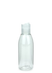 150 ml R-PET-Flasche transparent, Ø 46,2 mm, Disc-Top-Verschluss transparent