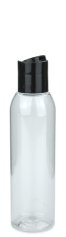 150 ml R-PET-Flasche transparent, Ø 42,2 mm, Disc-Top-Verschluss schwarz