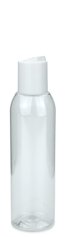 150 ml R-PET-Flasche transparent, Ø 42,2 mm, Disc-Top-Verschluss weiß