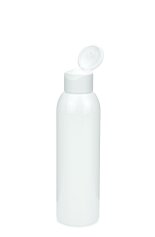 150 ml R-PET-Flasche weiß, Ø 42,2 mm, Klappverschluss, Softline matt weiß
