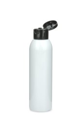 150 ml R-PET-Flasche weiß, Ø 42,2 mm, Klappverschluss schwarz