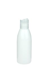 150 ml PET-Flasche weiß, Ø 46,2 mm, Disc-Top-Verschluss transparent