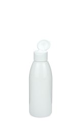 150 ml PET-Flasche weiß, Ø 46,2 mm, Klappverschluss, Softline matt weiß