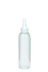 150 ml PET-Dosierflasche transparent, Ø 42,2 mm, Schraubkappe weiß