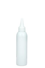 150 ml R-PET-Dosierflasche weiß, Ø 42,2 mm, Schraubkappe weiß
