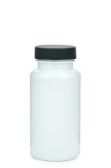 150 ml PET-Packer Schraubdose weiß (38/400) – mit Schraubdeckel, Deckel schwarz, matt gerippt