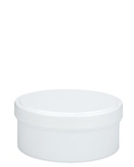 150 ml PP-Cremetiegel weiß, flach – Deckel weiß