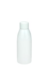 150 ml R-PET-Flasche weiß, Ø 46,2 mm, Schraubverschluss mit Spritzeinsatz weiß