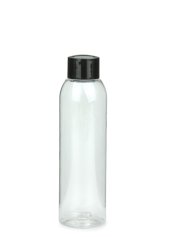 150 ml R-PET-Flasche transparent, Ø 42,2 mm, Schraubverschluss schwarz