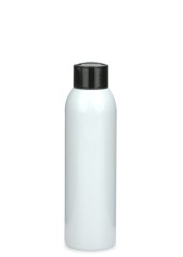 150 ml R-PET-Flasche weiß, Ø 42,2 mm, Schraubverschluss schwarz