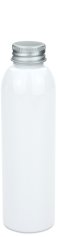 150 ml R-PET-Flasche weiß, Ø 42,2 mm, Alu-Schraubkappe weiß