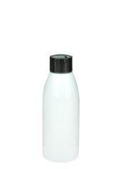 150 ml PET-Flasche weiß, Ø 46,2 mm, Schraubverschluss schwarz