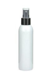 150 ml PET-Flasche weiß, Ø 42,2 mm, Sprühzerstäuber schwarz, glatt