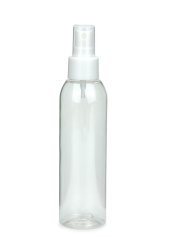 150 ml PET-Flasche transparent, Ø 42,2 mm, Sprühzerstäuber weiß, glatt
