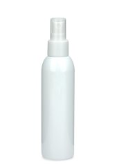 150 ml R-PET-Flasche weiß, Ø 42,2 mm, Sprühzerstäuber weiß, glatt