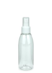 150 ml PET-Flasche transparent, Ø 46,2 mm, Sprühzerstäuber weiß