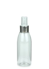 150 ml PET-Flasche transparent, Ø 46,2 mm, Sprühzerstäuber, Luxury-Ausführung natur, glatt