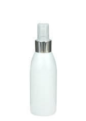 150 ml PET-Flasche weiß, Ø 46,2 mm, Sprühzerstäuber, Luxury-Ausführung natur, glatt