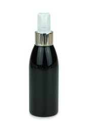 150 ml PET-Flasche schwarz, Ø 46,2 mm, Sprühzerstäuber, Luxury-Ausführung natur, glatt
