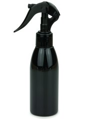 150 ml PET-Flasche schwarz, Ø 46,2 mm, Mini-Trigger-Sprühzerstäuber schwarz, glatt