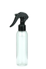 150 ml PET-Flasche transparent, Ø 42,2 mm, Mini-Trigger-Sprühzerstäuber schwarz