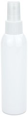 150 ml PET-Flasche weiß, Ø 42,2 mm, Sprühzerstäuber weiß, geriffelt
