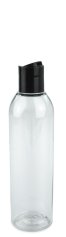 200 ml PET-Flasche transparent, Ø 45,8 mm, Disc-Top-Verschluss schwarz
