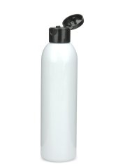 200 ml PET-Flasche weiß, Ø 45,8 mm, Klappverschluss schwarz