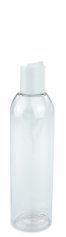 200 ml R-PET-Flasche transparent, Ø 45,8 mm, Disc-Top-Verschluss weiß