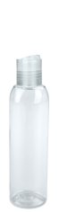 200 ml R-PET-Flasche transparent, Ø 45,8 mm, Disc-Top-Verschluss transparent