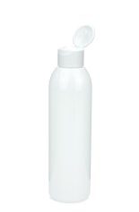 200 ml R-PET-Flasche weiß, Ø 45,8 mm, Klappverschluss, Softline matt weiß