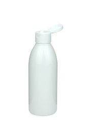 200 ml PET-Flasche weiß, Ø 50,4 mm, Klappverschluss weiß