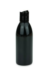 200 ml PET-Flasche schwarz, Ø 50,4 mm, Disc-Top-Verschluss schwarz