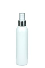 200 ml PET-Flasche weiß, Ø 45,8 mm, Lotionpumpe weiß/Metall