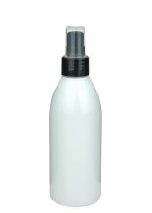 200 ml R-PET-Flasche weiß, Ø 50,4 mm, Lotionpumpe schwarz