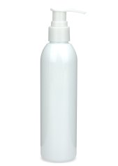 200 ml R-PET-Flasche weiß, Ø 45,8 mm, Seifenpumpe weiß
